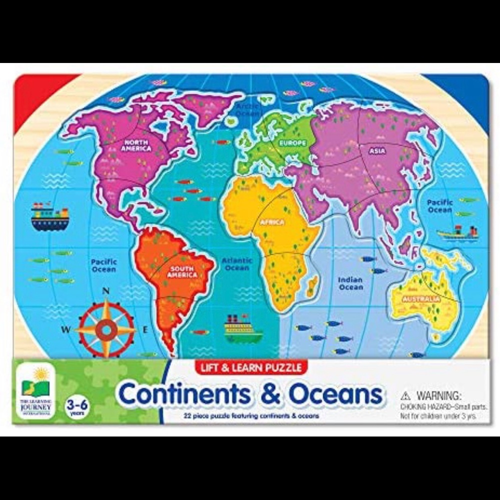 Lift & learn Continents & Oceans NWT 3-6 yrs 22pc